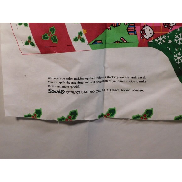 David Textiles Sanrio Hello Kitty Patchwork Holiday Stocking Material Panel - Picture 4 of 6